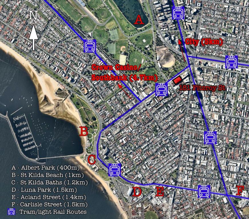 メルボルン☆ Heart Of St Kilda ☆ Infinity Pool+Parking+Wifiアパートメント エクステリア 写真